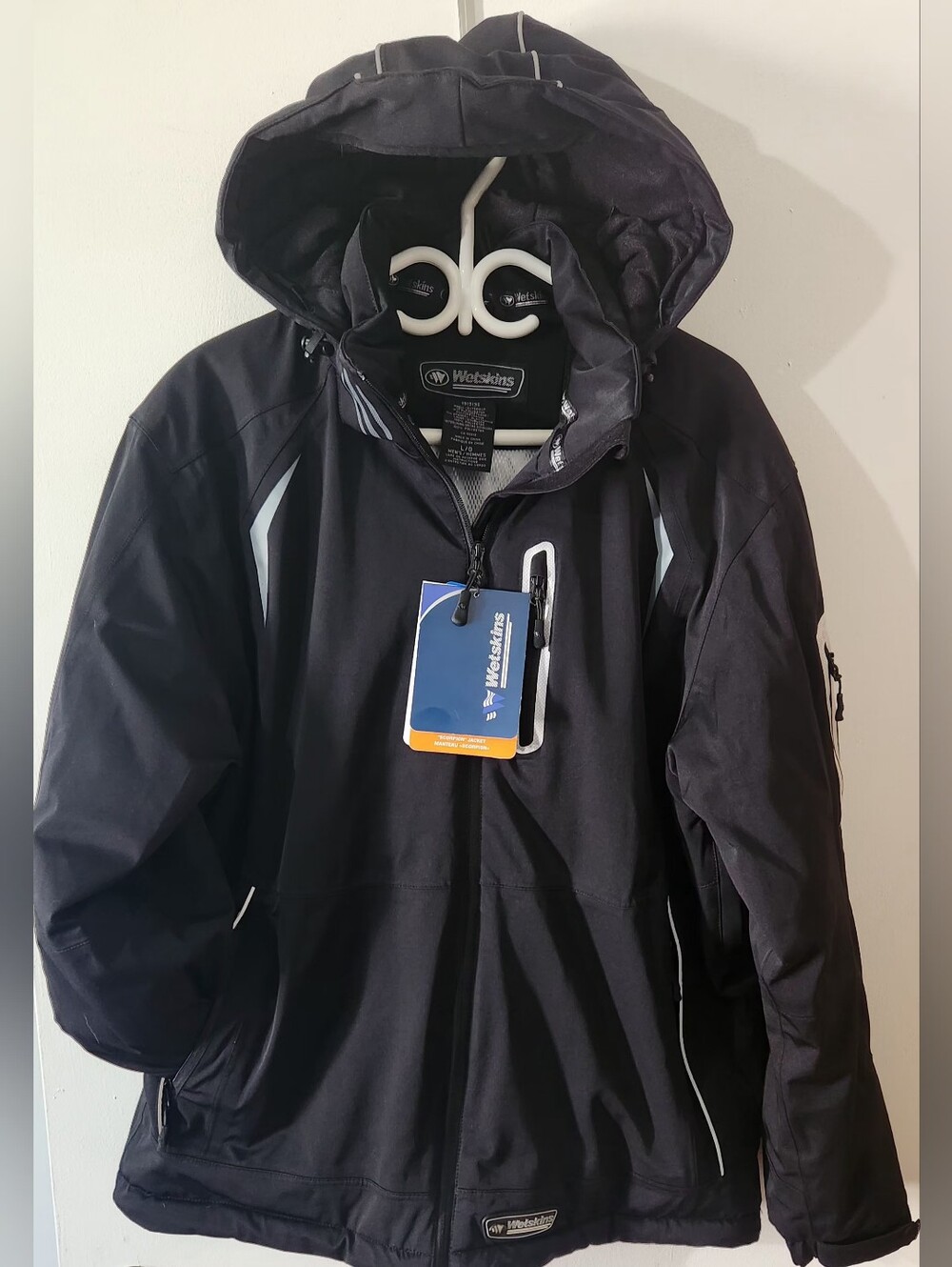 Men's Black Hooded Shell Winter Coat Size XL/BNW